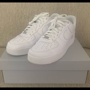 NIKE AIR FORCE 1, MEN, WHITE, SIZE 11.5